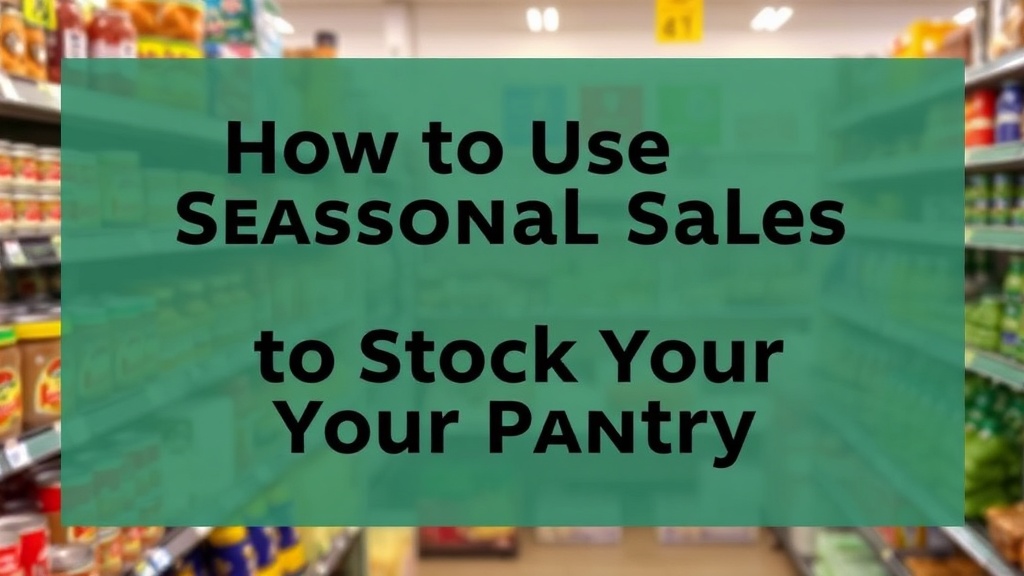 How to Use Seasonal Sales to Stock Your Pantry