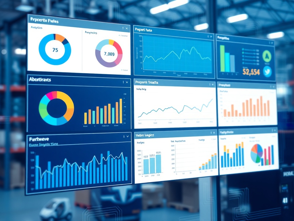 digital monitoring system showing analytics of logistics performance metrics