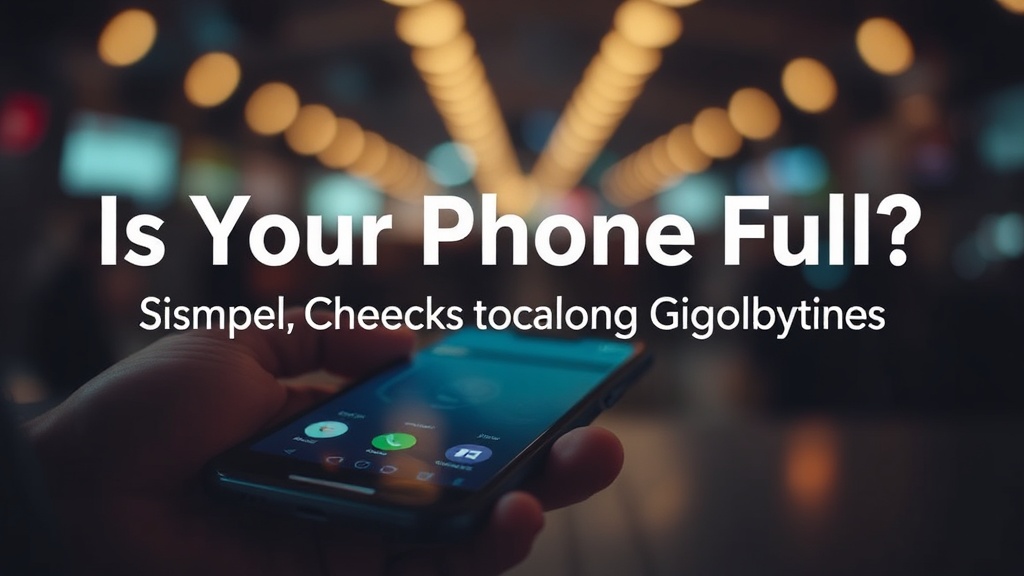 Is Your Phone Full? Simple Checks to Reclaim Gigabytes