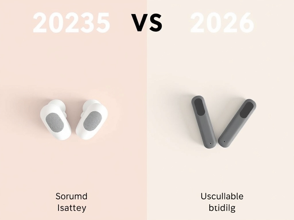 Comparison of 2025 vs 2026 earbuds with notes on battery, build, and UX
