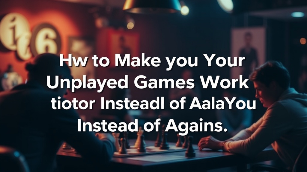 How to Make Your Unplayed Games Work for You Instead of Against You
