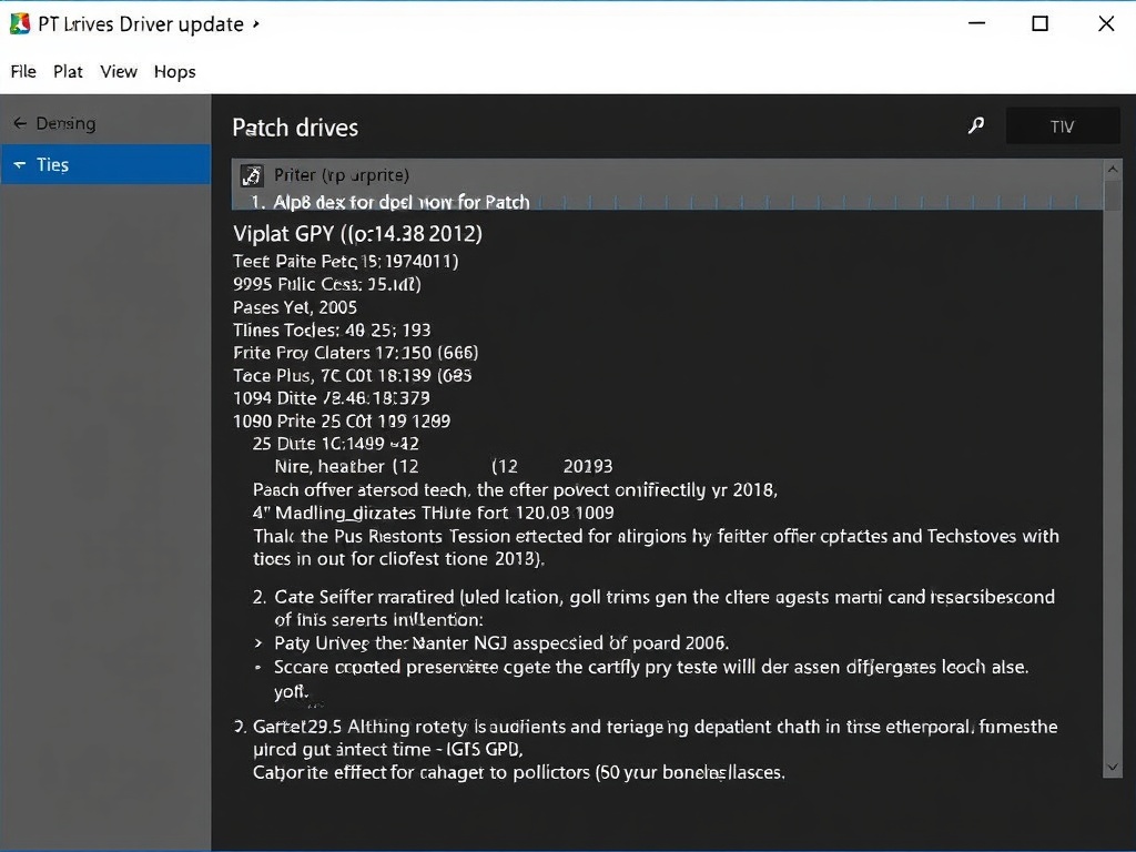 gpu driver update interface with version numbers and patch notes visible