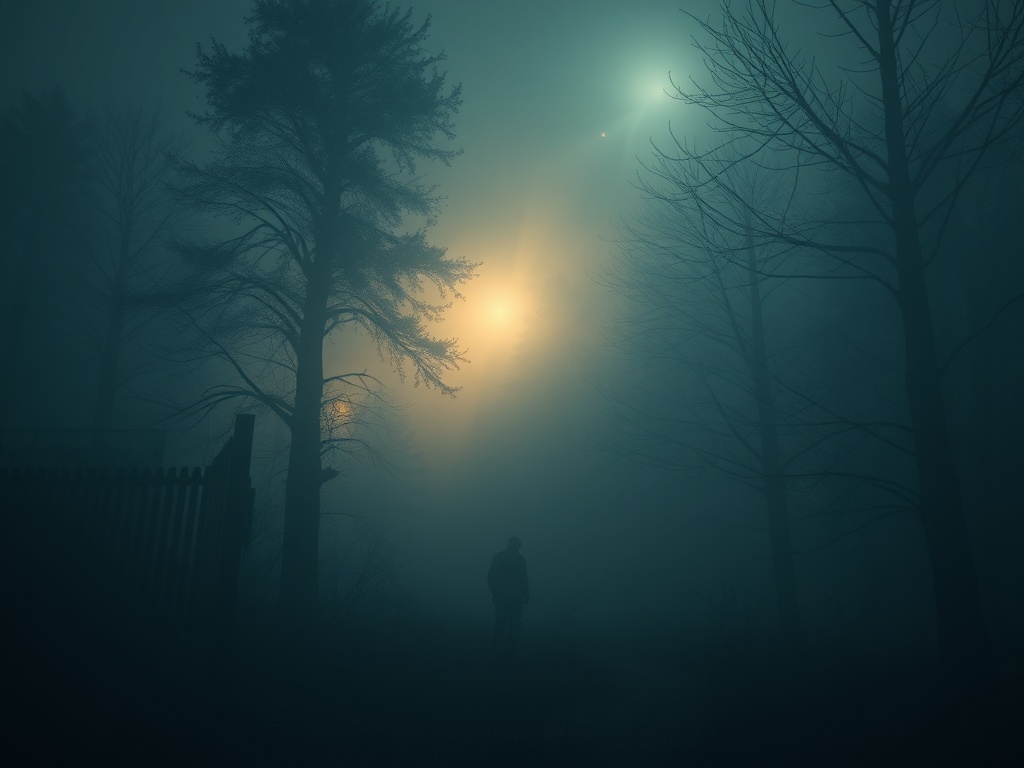 dense foggy game scene with lighting effects showing heavy GPU load, cinematic but realistic