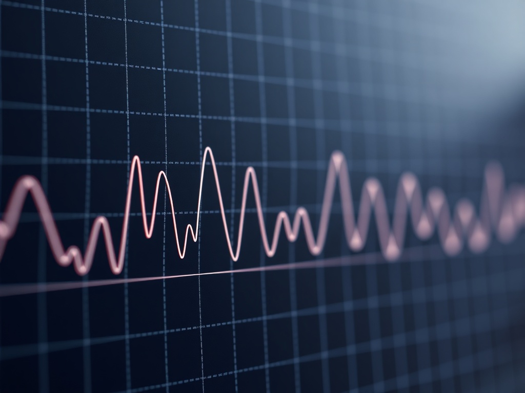 close-up of a fluctuating frame-time graph with spikes and dips, contrasted with a smooth flat line graph