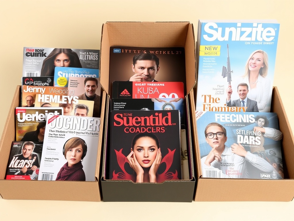 Subscription boxes, magazine covers, streaming services, discount labels