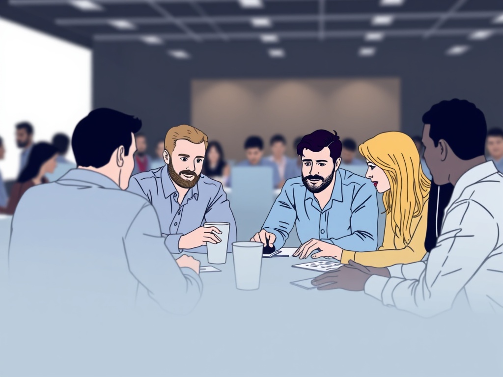 diverse group of people discussing deals on a forum