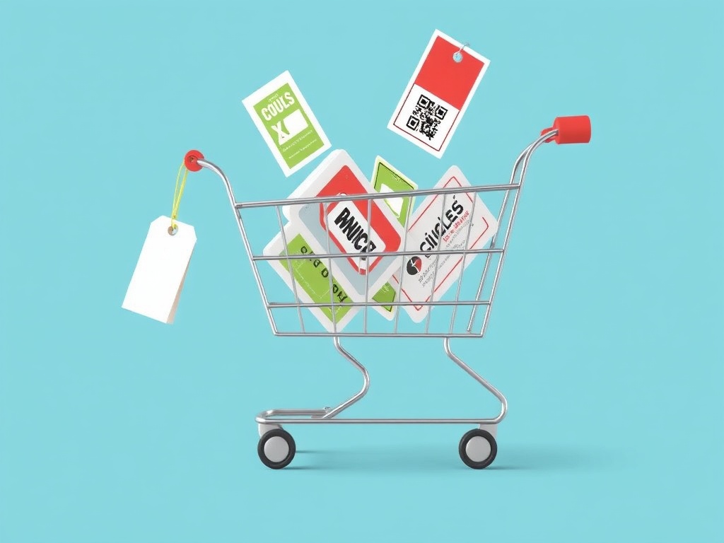 online shopping cart with coupons and discount tags