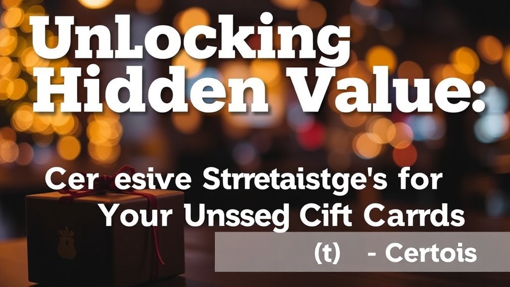 Unlocking Hidden Value: Clever Strategies for Your Unused Gift Cards