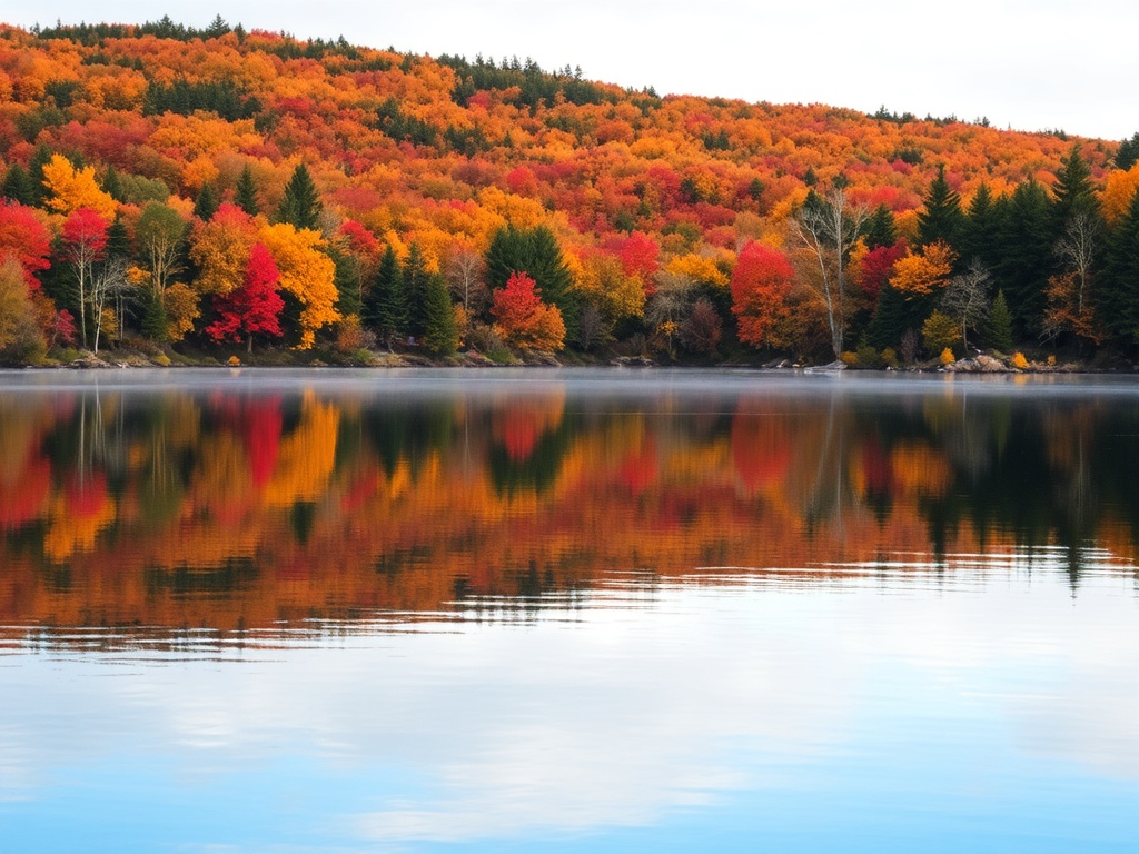 Muskoka autumn fall colors lake reflections Gravenhurst October quiet scenic