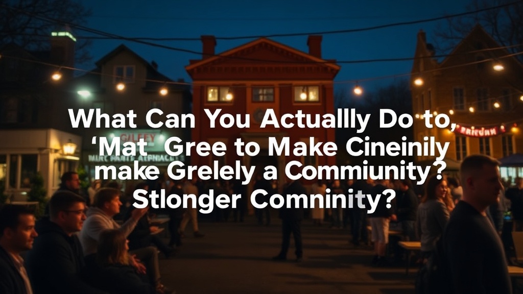 What Can You Actually Do to Make Greely a Stronger Community?