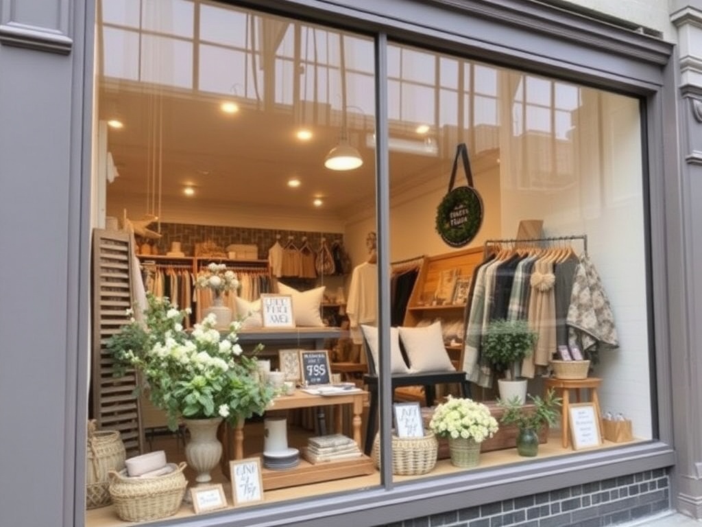 independent boutique shops in downtown Guelph with handmade goods and window displays