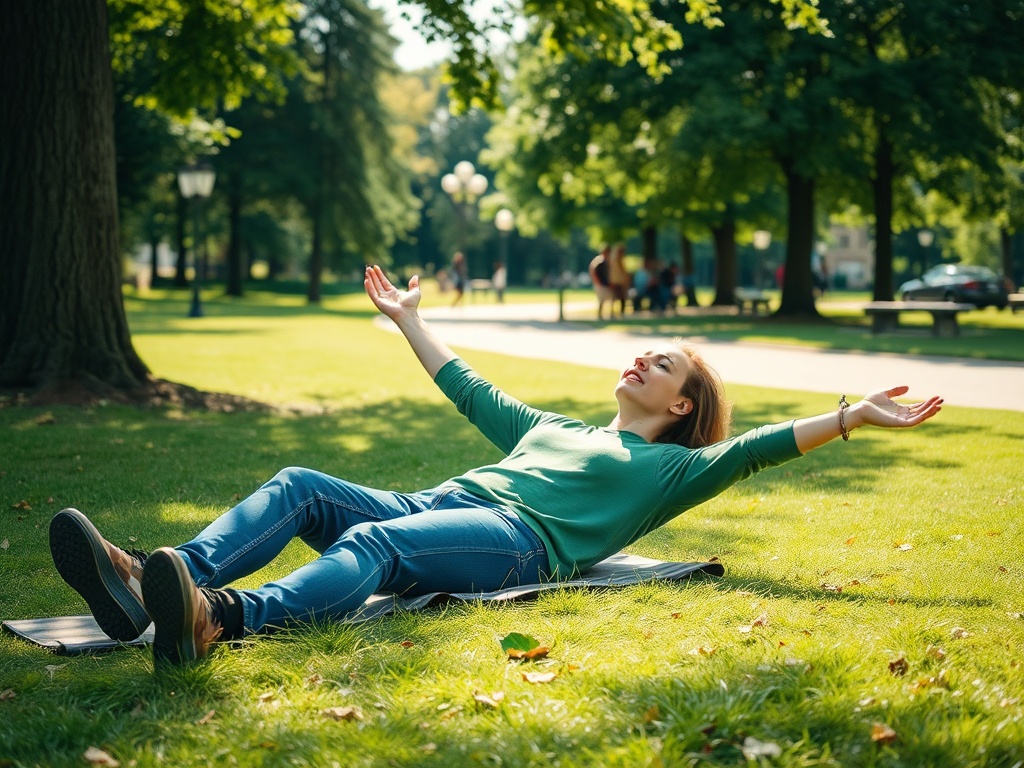 person relaxing in park with no schedule enjoying spontaneous moment in Guelph