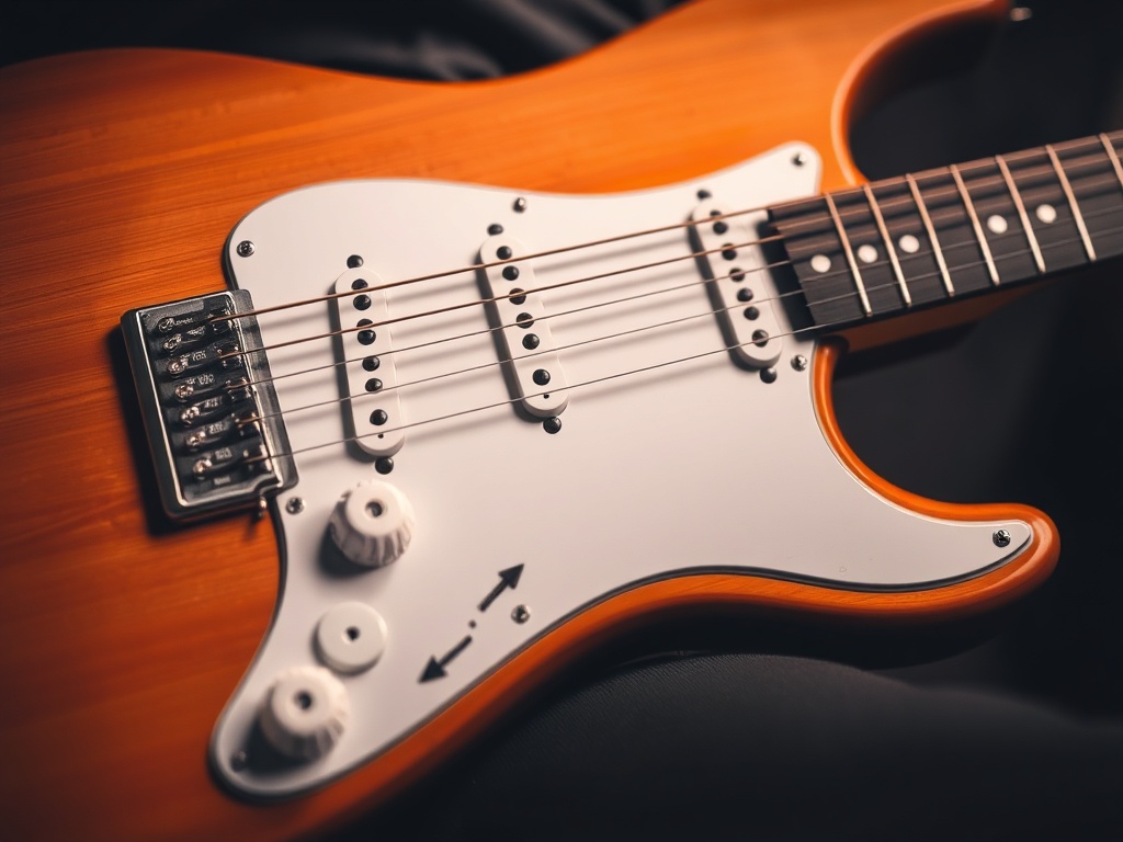 A minimalist guitar setup, emphasizing the simplicity of the riff