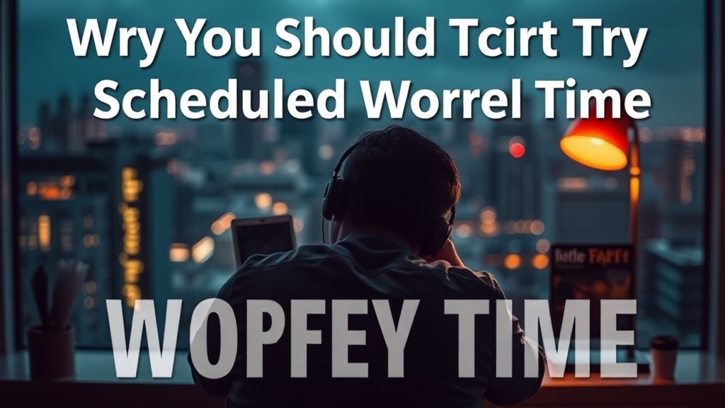 Why You Should Try Scheduled Worry Time