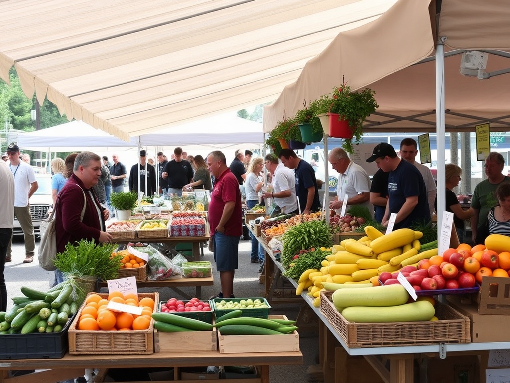 small town farmers market Ontario fresh produce stalls and friendly vendors
