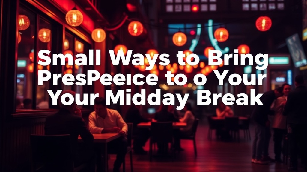 Small Ways to Bring Presence to Your Midday Break