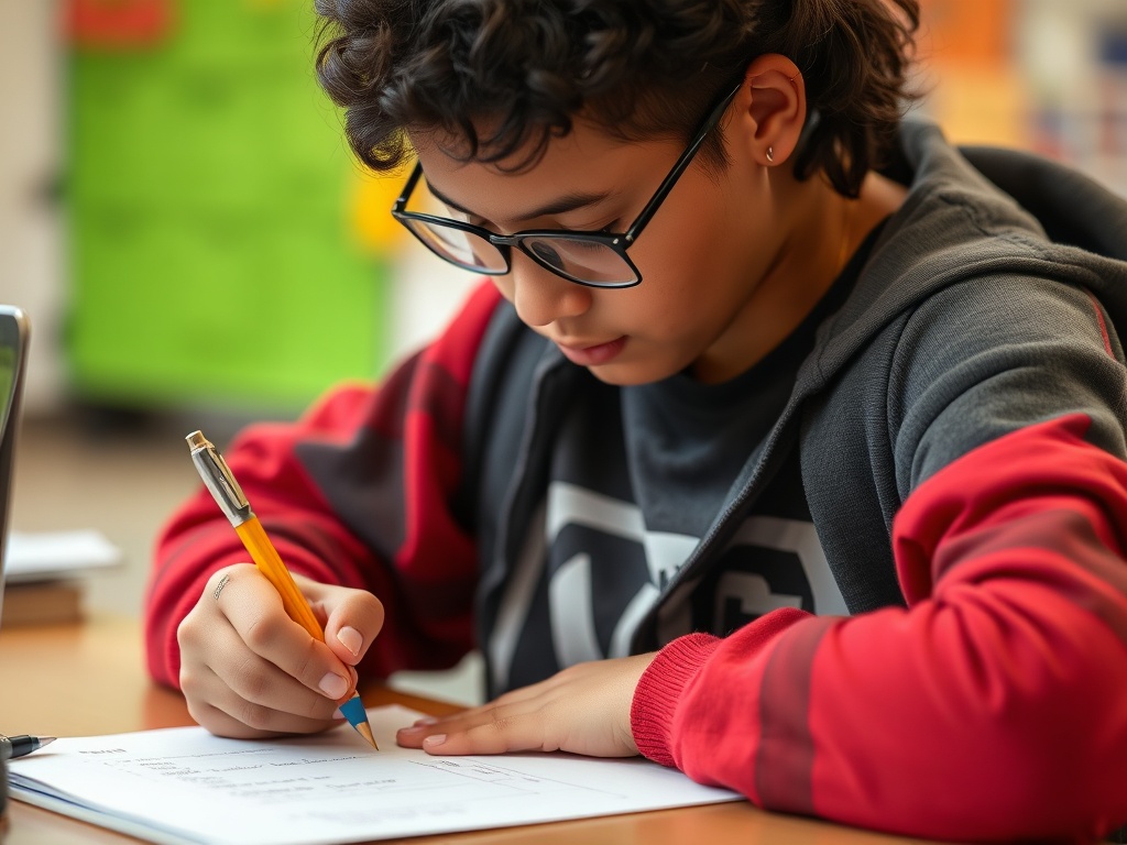 A student checking off tasks from a to-do list