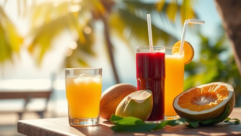 Sipping Tropical Sunshine with Local Fruit Juices and Coconut Water