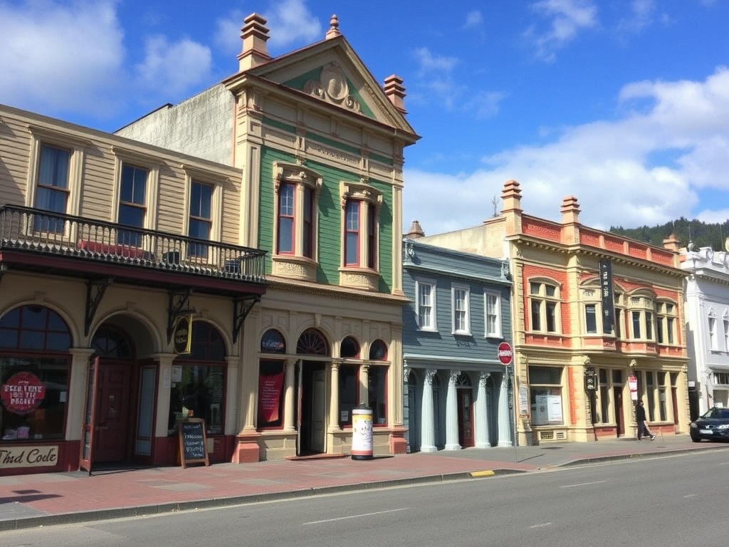 Historic buildings and artistic vibe of Nelson.