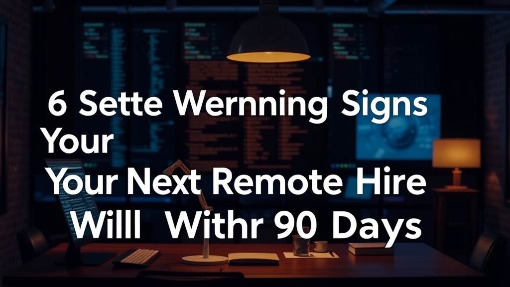6 Subtle Warning Signs Your Next Remote Hire Will Quit Within 90 Days