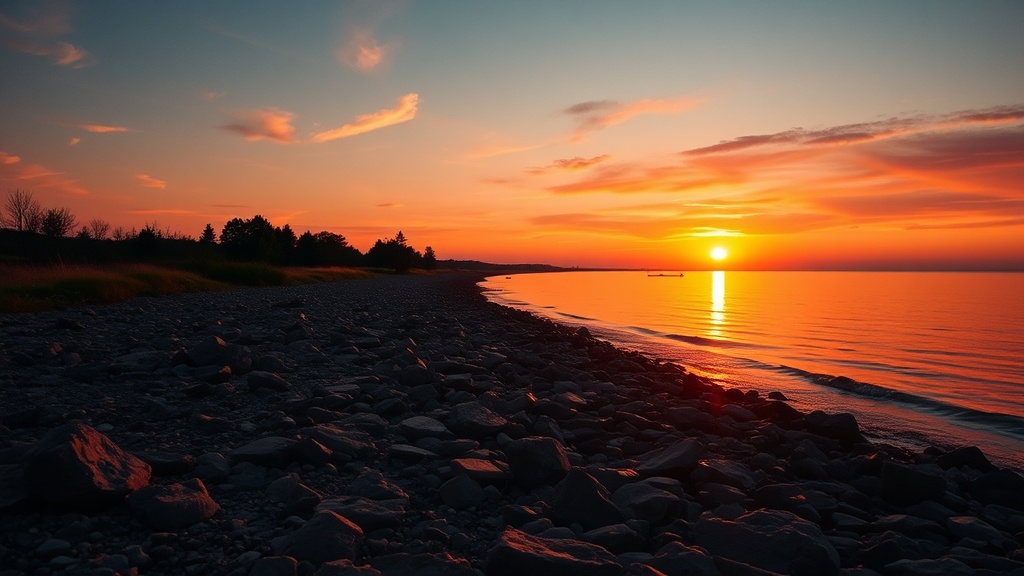 Sunset Walks Along the Lake Erie Shoreline