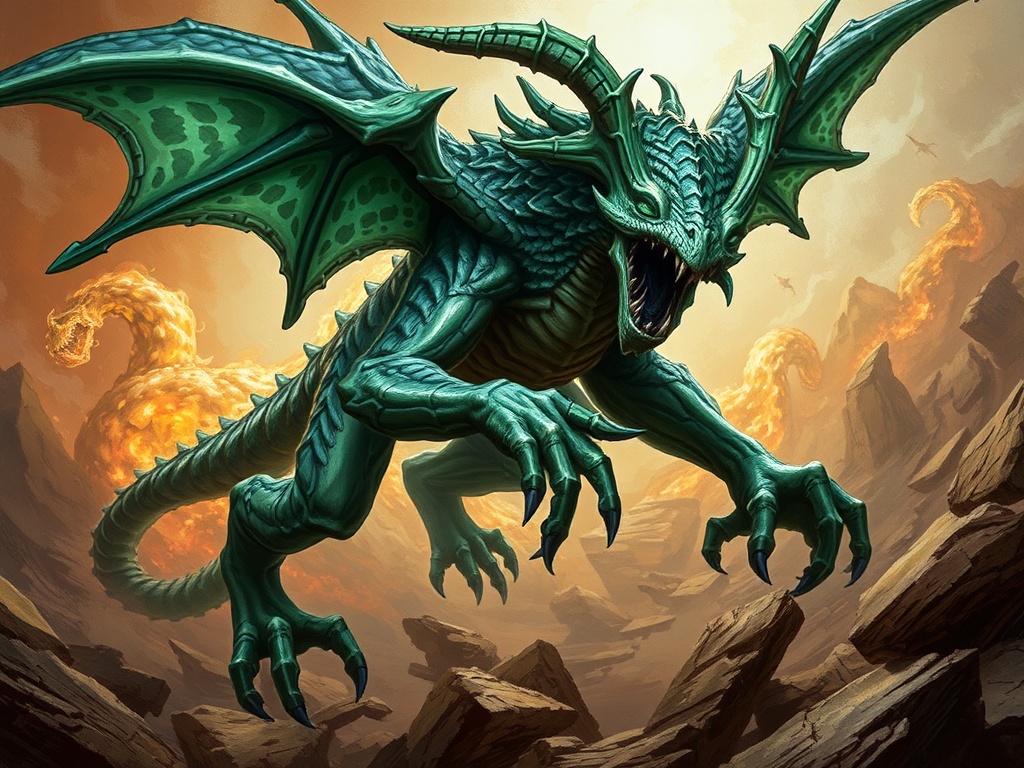 A detailed image of the Tarmogoyf card with its dynamic creature artwork