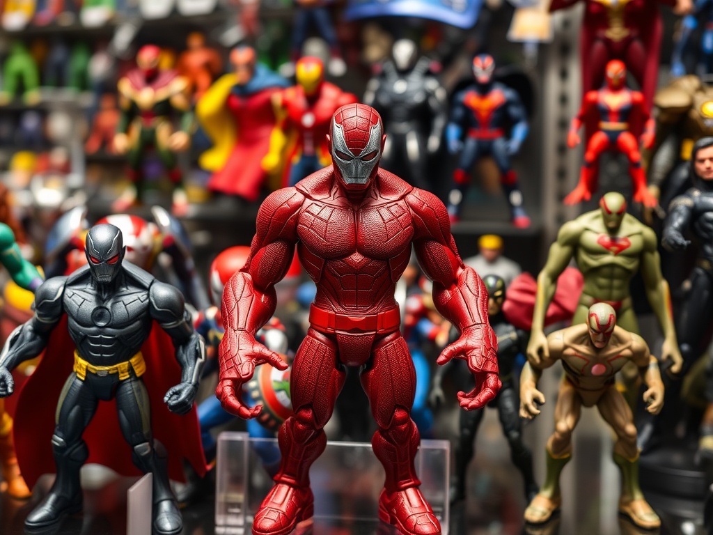 collector browsing resale marketplaces for Marvel figures with price trends and listings visible
