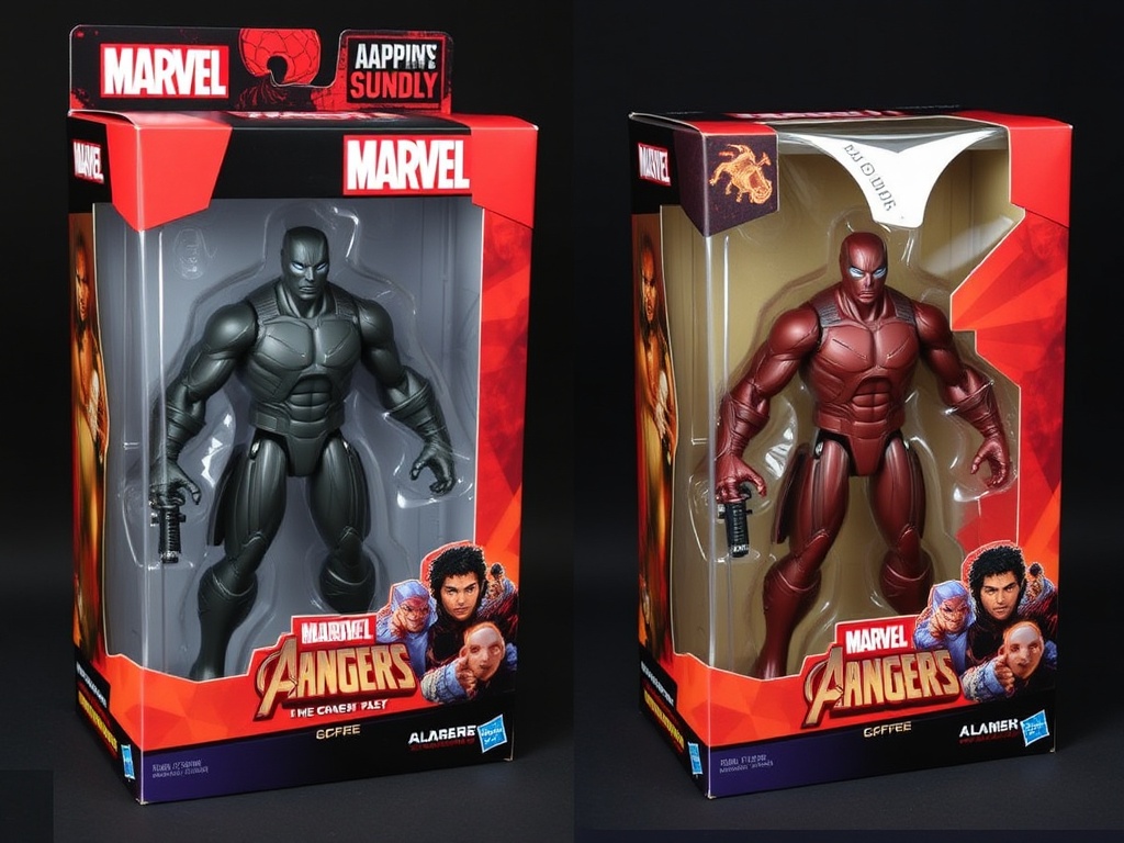 mint in box Marvel action figure packaging pristine condition compared to damaged box example side by side