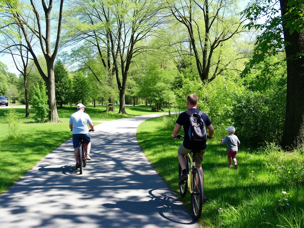 Mascouche park green space walking trail families biking Quebec suburban nature