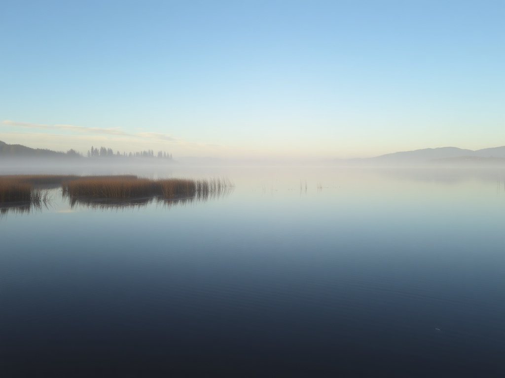 calm Sunday morning by the river in Matane soft light reflections peaceful water