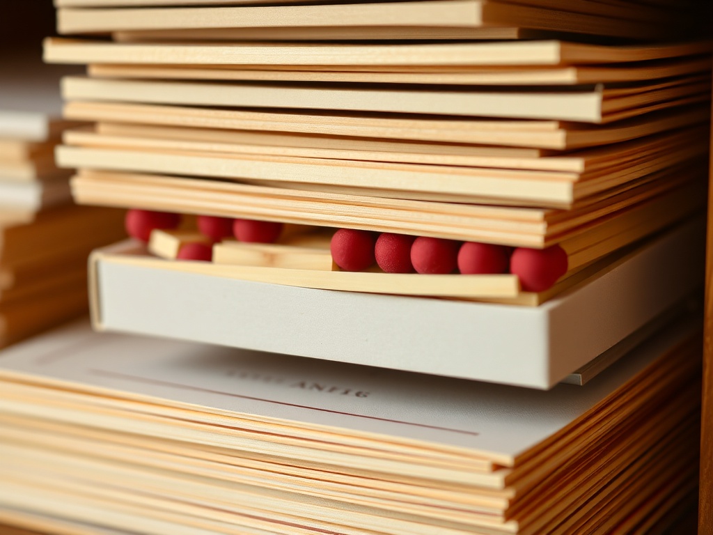close-up of acid-free matchbook storage