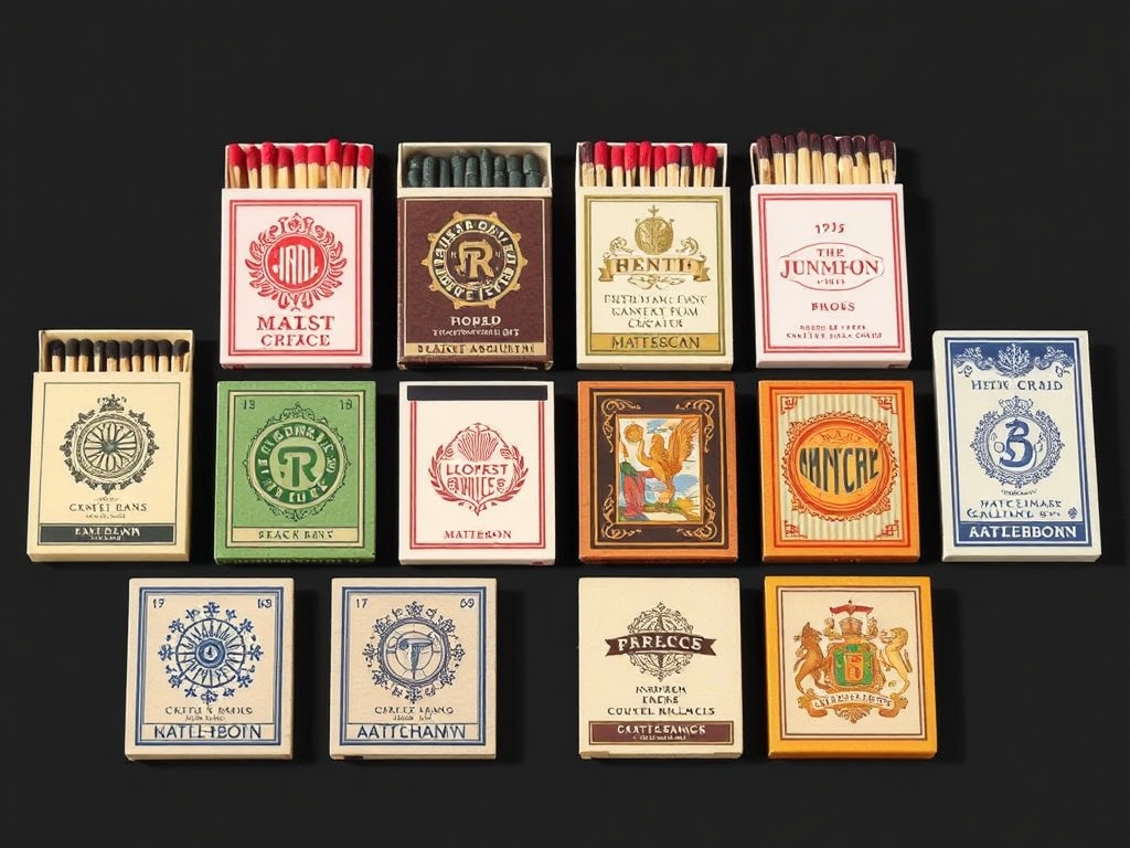detailed view of different matchbook types and designs