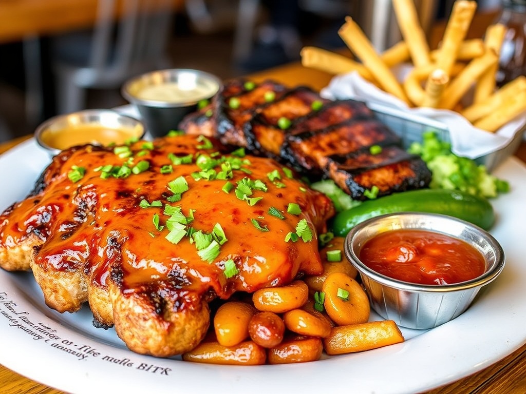 freshly grilled BBQ dishes from Ralph's Texas Bar