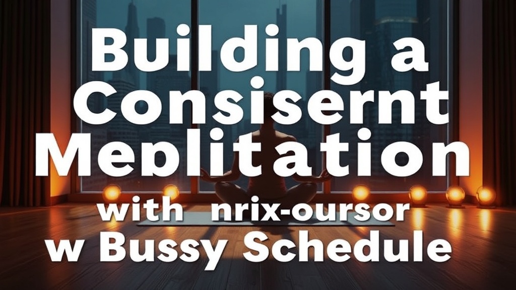 Building a Consistent Meditation Practice with a Busy Schedule