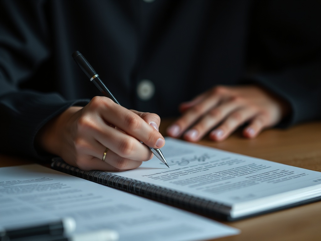 person writing thoughts on paper for self-reflection