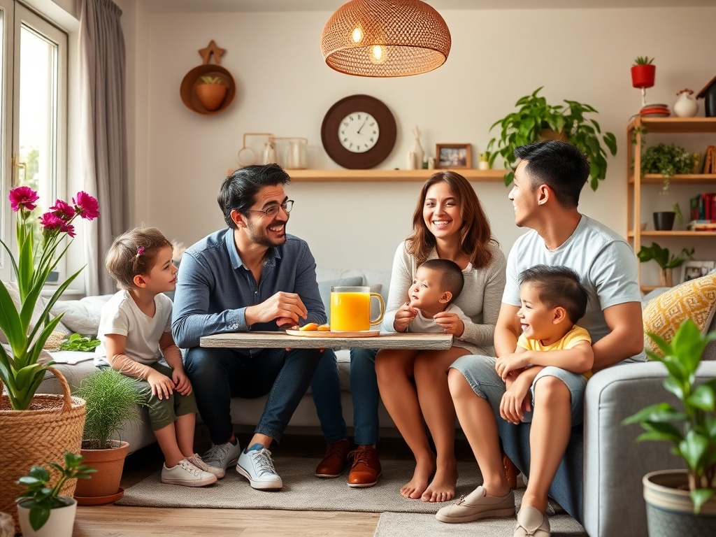 a vibrant family home with a happy routine