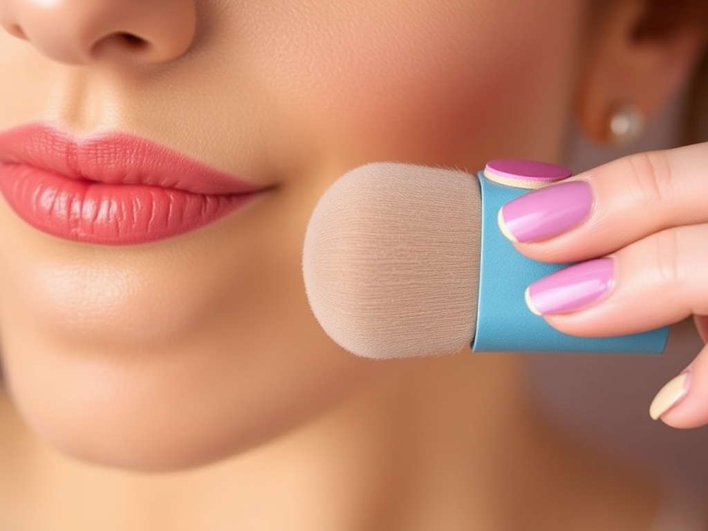 applying lightweight foundation with a makeup sponge