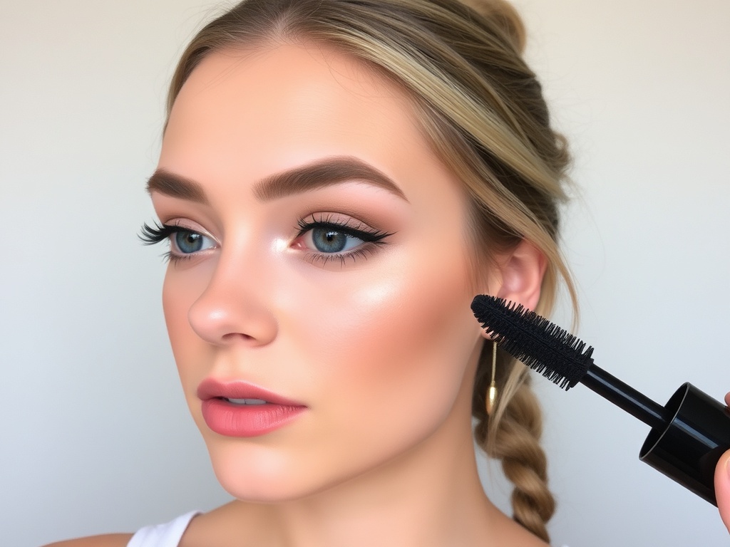 simple neutral eyeshadow and mascara