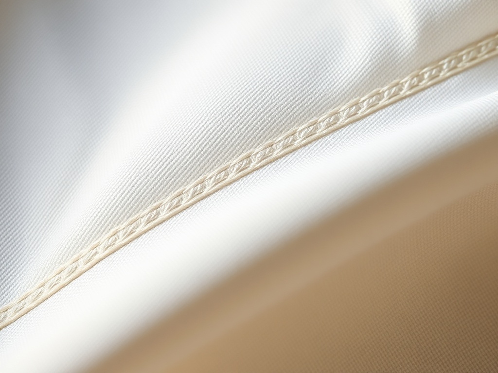 close up of high quality fabric stitching premium clothing detail soft lighting minimal aesthetic