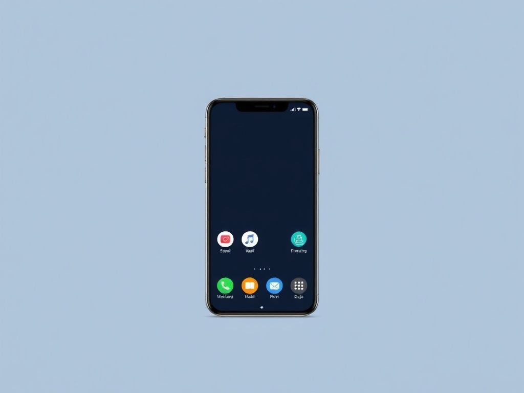 clean phone home screen minimal apps, calm digital environment