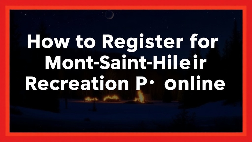 How to Register for Mont-Saint-Hilaire Recreation Programs Online