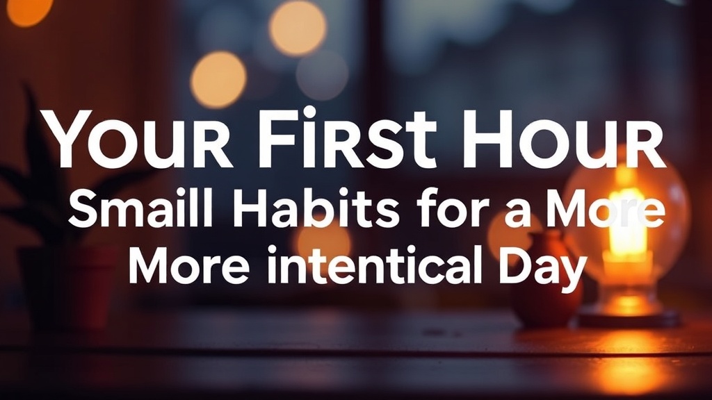 Your First Hour: Small Habits for a More Intentional Day
