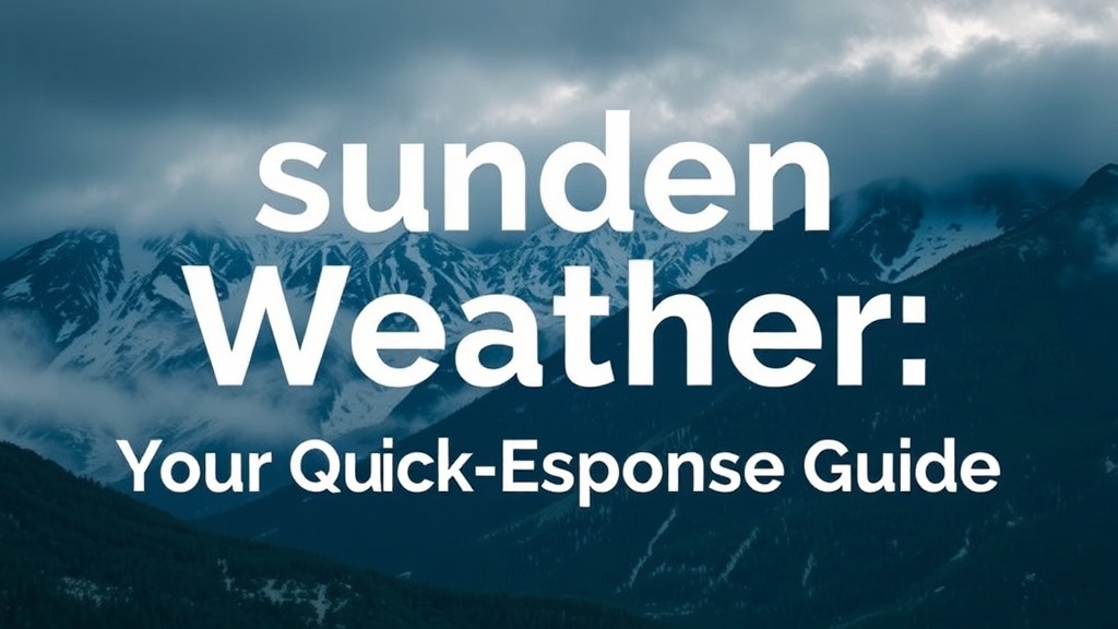 Sudden Mountain Weather: Your Quick-Response Guide