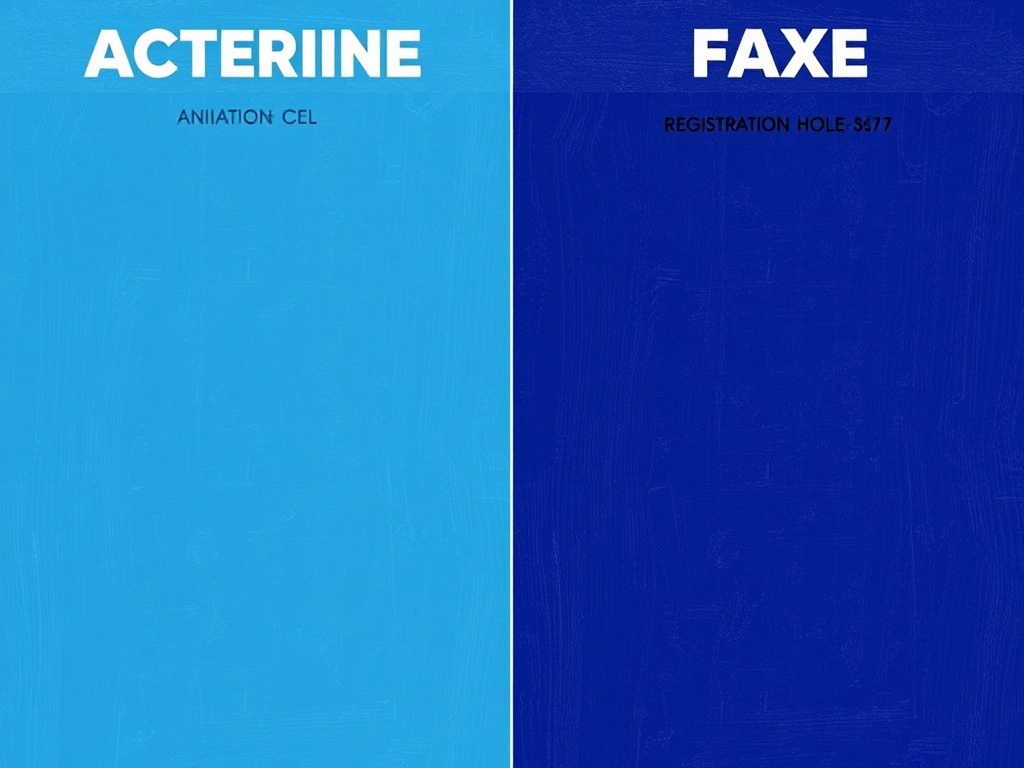 side-by-side comparison of authentic animation cel vs fake reproduction with visible brush strokes, registration holes, and studio markings