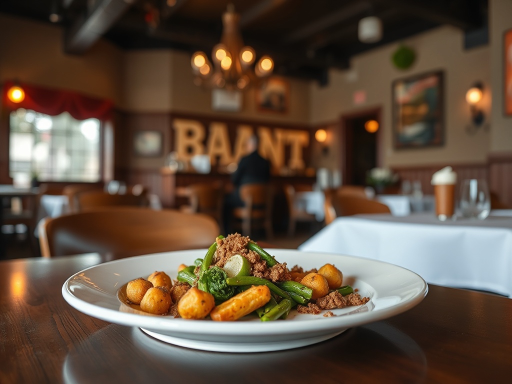 casual restaurant New Westminster cozy interior plated meal local dining atmosphere