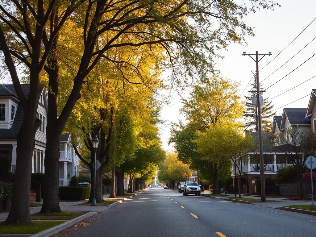 quiet residential street New Westminster trees calm afternoon neighborhood British Columbia