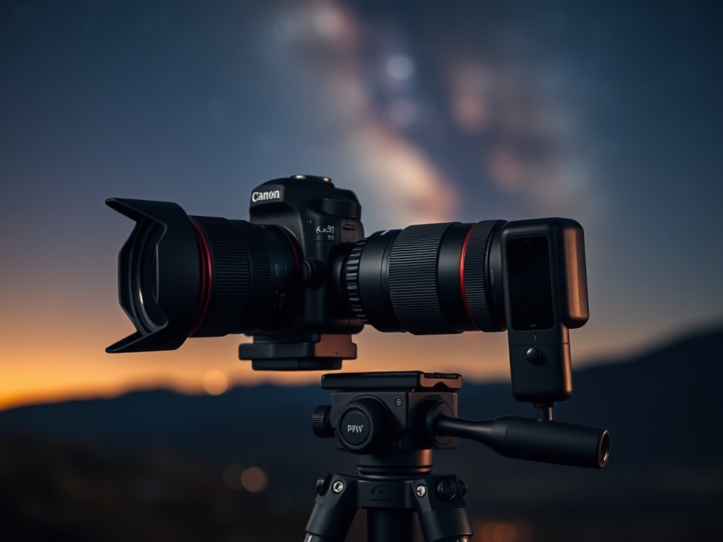 camera gear for night photography, tripod, camera, lens, remote shutter