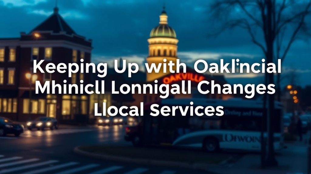 Keeping Up with Oakville Municipal Changes and Local Services