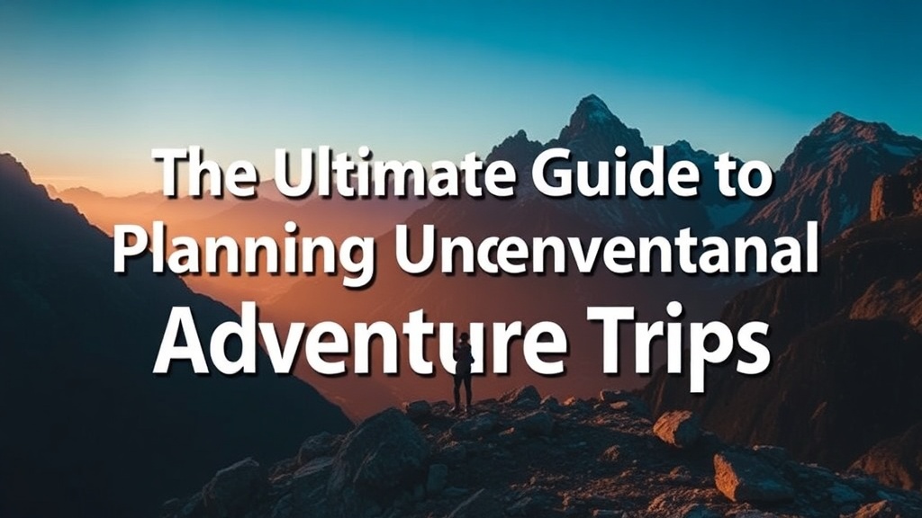 The Ultimate Guide to Planning Unconventional Adventure Trips