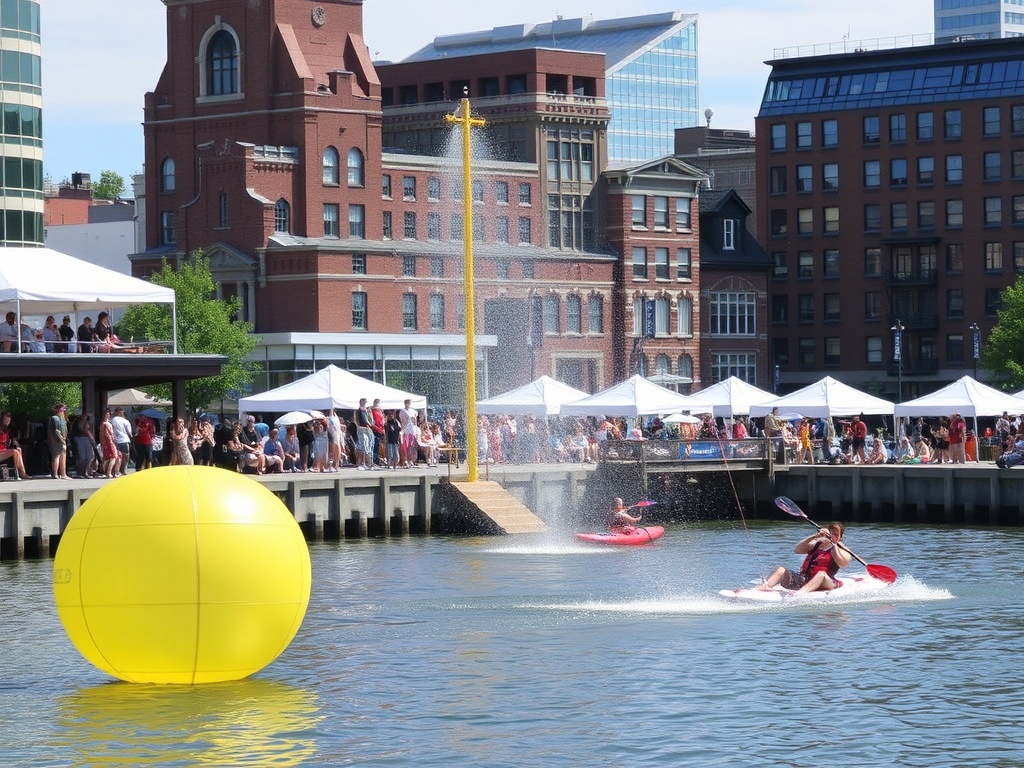 Old Port Montreal activities zipline river kayaking street performers art installations summer festival atmosphere